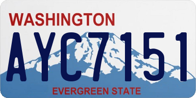 WA license plate AYC7151