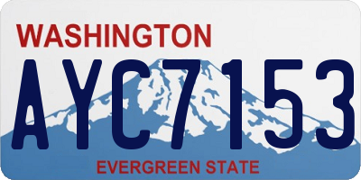 WA license plate AYC7153
