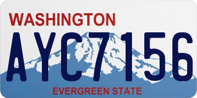 WA license plate AYC7156