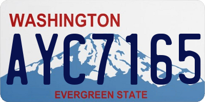 WA license plate AYC7165