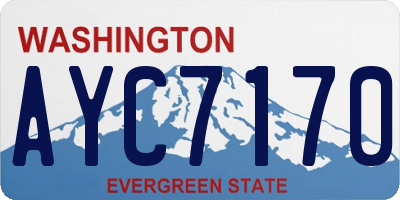 WA license plate AYC7170