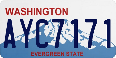 WA license plate AYC7171