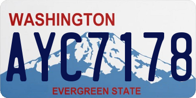 WA license plate AYC7178