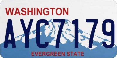 WA license plate AYC7179