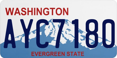 WA license plate AYC7180