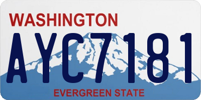 WA license plate AYC7181