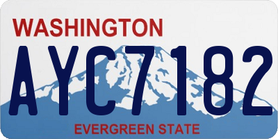 WA license plate AYC7182