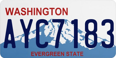 WA license plate AYC7183