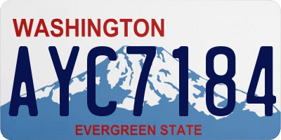 WA license plate AYC7184