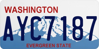 WA license plate AYC7187