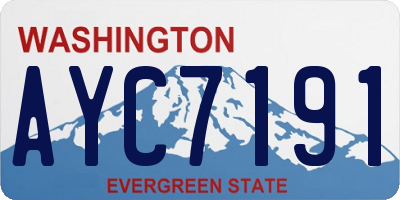 WA license plate AYC7191