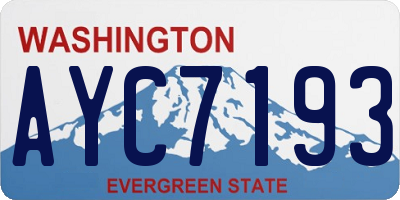 WA license plate AYC7193