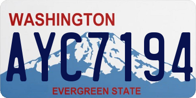 WA license plate AYC7194