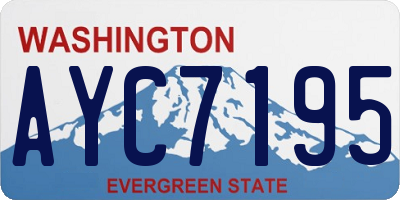 WA license plate AYC7195