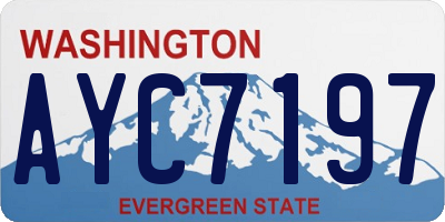 WA license plate AYC7197
