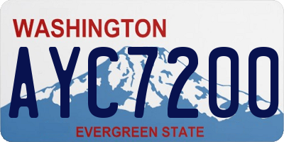 WA license plate AYC7200