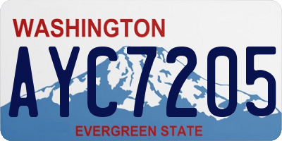 WA license plate AYC7205