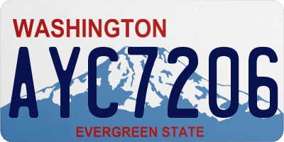 WA license plate AYC7206