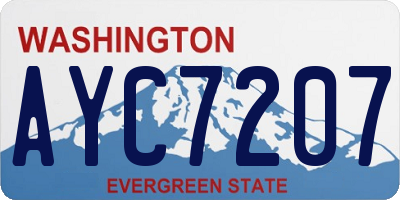 WA license plate AYC7207