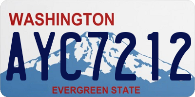 WA license plate AYC7212