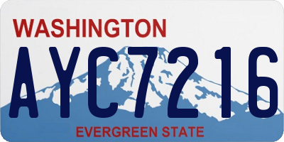 WA license plate AYC7216