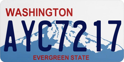 WA license plate AYC7217