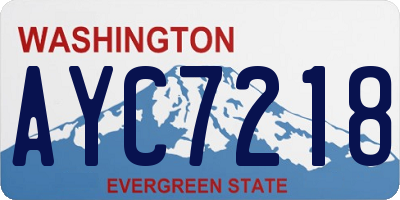 WA license plate AYC7218