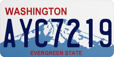 WA license plate AYC7219