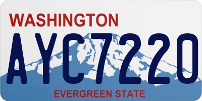 WA license plate AYC7220