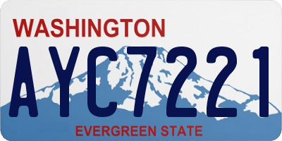 WA license plate AYC7221