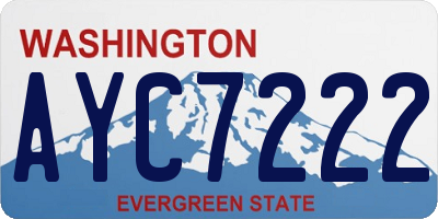 WA license plate AYC7222