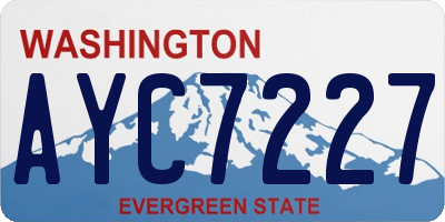 WA license plate AYC7227