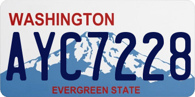 WA license plate AYC7228