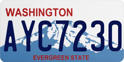 WA license plate AYC7230