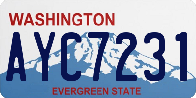 WA license plate AYC7231