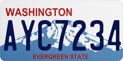 WA license plate AYC7234