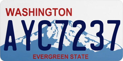 WA license plate AYC7237