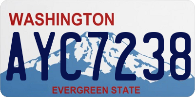 WA license plate AYC7238