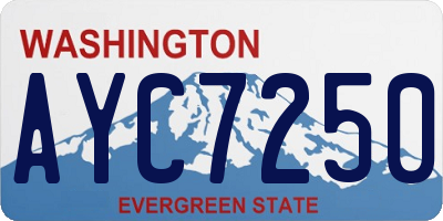 WA license plate AYC7250