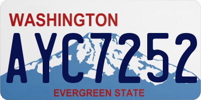 WA license plate AYC7252