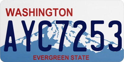 WA license plate AYC7253