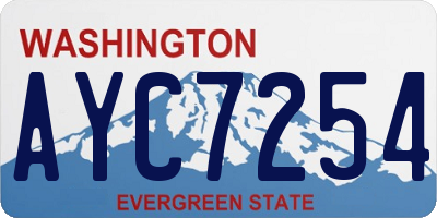 WA license plate AYC7254