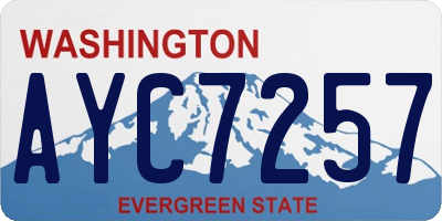 WA license plate AYC7257