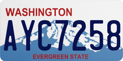 WA license plate AYC7258