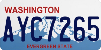 WA license plate AYC7265