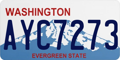 WA license plate AYC7273