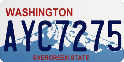WA license plate AYC7275