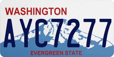 WA license plate AYC7277