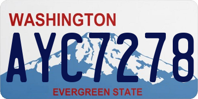 WA license plate AYC7278