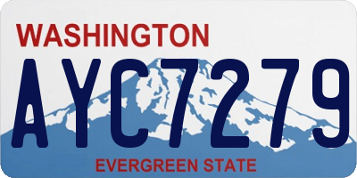 WA license plate AYC7279